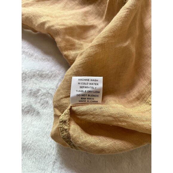 Kleen Women's Linen Tie-Front Sleeveless Cardigan Vest Large Tan Lightweight - Picture 11 of 12